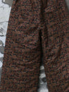 INTO THE EAST Dark Brown Paisley Pattern Quilted Capri Pants ITE-E1DGSC020NCC21PT-HUA Pattern